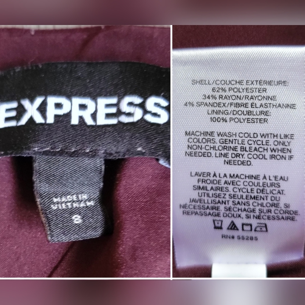 Express Burgundy Pinstripe Skirt, Women's Size 8 - Picture 11 of 11